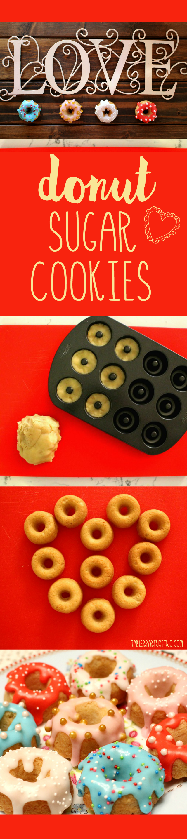 Donut Sugar Cookies are easy to make and so dang darling! -TablerPartyOfTwo.com