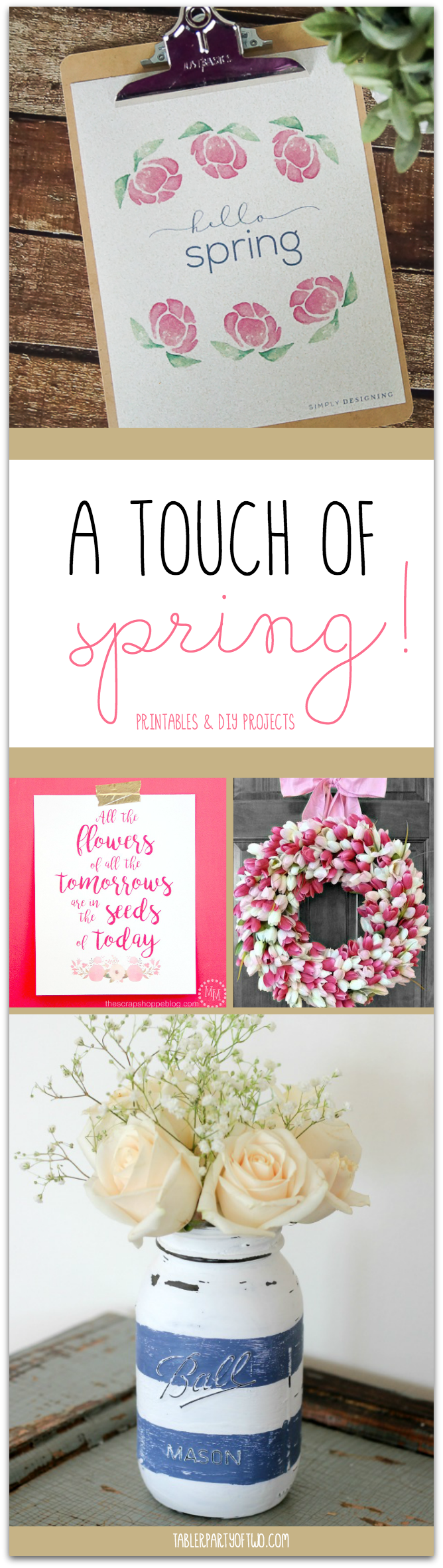 A touch of spring! Printables and DIY projects to bring the outdoors in Tabler Party Of Two TablerPartyOfTwo.com