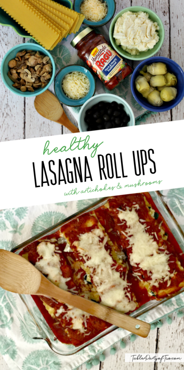 Lasagna roll ups and bowls with ingredients